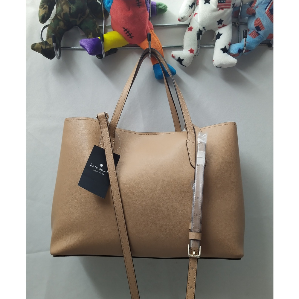 Kate Spade New York Beige Leather Double Handles Tote Bag - NWT $359 - Picture 14 of 16